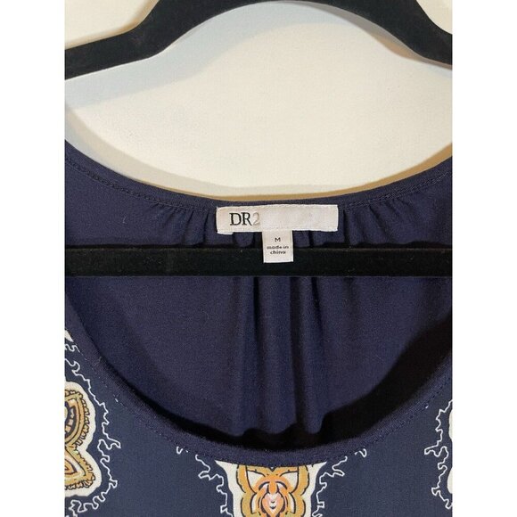 DR2 by Daniel Rainn Women's Sz Med Short Cap Sleeves Multicolor Blouse Tunic - Picture 3 of 6